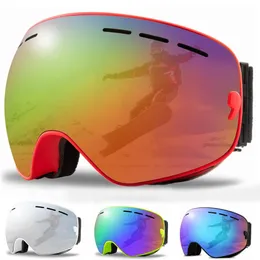 Ski Goggles Loogdeel podwójne warstwy antyfogowe Snowboard szklanki Snowboard Men Men Kobiet Snowmobile Oczoce Outdoor Sport 230904