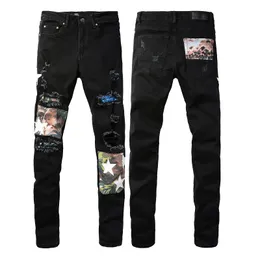 Pantaloni jeans Hip Hop Patch da uomo Pantaloni skinny in denim blu chiaro Pantaloni casual da uomo Taglia grande 28-40 Taglia USA 898