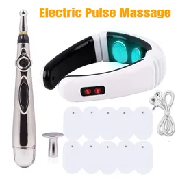 Other Massage Items Electric Neck Massager Compress Back TENS Cervical Pain Relief EMS Vertebra Physiotherapy Acupuncture Massage Pen Healthcare 230905