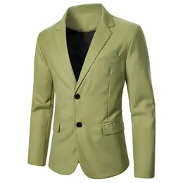 Męskie garnitury Blazer Blazer Solid Kolor Pocket Single Button Casual Nightclub Bar Stage Wedding Conference Dinner Wear 230904