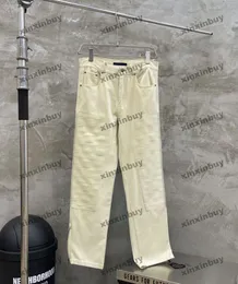 xinxinbuy män kvinnor designer pant emboss brev lapp dragkedja hems vår sommar casual byxor brev svart khaki s-2xl