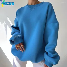 Bluzy damskie Yiciya Bluza Y2K Bluza Kobieta Ubranie Casual Streetwear Solid Pullovers Tops Female w bluchach