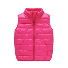 Waistcoat Child Full Zip Waistcoat Winter Coats Baby Outerwear Girls Boys Warm Cotton Turtleneck Vest For School Barn 1-14 år 230904