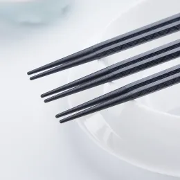 Kinesisk mat 500Pair Black Chopstick Restaurant Dålig japansk pinn-sushi Svart-legeringspinnar