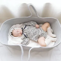 Детские кроватки Babynest Sleeping Born Nest TravelPortable Колыбелька из хлопчатобумажной веревки-кровати с матрасом Корзина Моисея 230904
