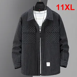 Мужские куртки Jaket garis garis Vintage pria jaket Luaran ukuran besar 10XL 11XL gaya kasual musim semi gugur 230904