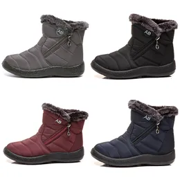 Теплые женские зимние сапоги, легкая хлопковая женская обувь с боковой молнией, черные, красные, синие, серые, зимние спортивные кроссовки на открытом воздухе, цвет 4