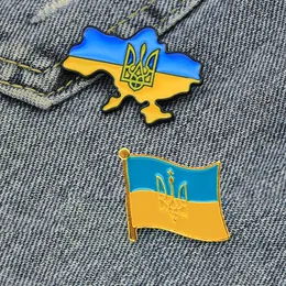 Pins Brooches National emblem Ukraine Brooches Ukrainian flag territory Map Pins Symbol national rejuvenation in Ukraine Alloy badge jewelry 230904