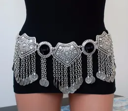 Navel Bell Button Rings Gypsy Metal Hippie Boho Flower Turkish Bohemian Shimmy Dress Belt Belly Dance Waist Chain Coins Sexy Body Afghan Indian Jewelry 230905