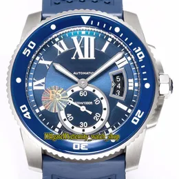 Versione TW F5 Calibro De WSCA0011 Cal 1904-PS MC Automatico Blu Quadrante grande data Orologio da uomo luminoso Lunetta in ceramica Sport in gomma 250L