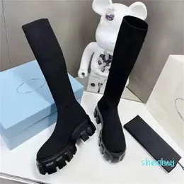 디자이너 -Knee Boots 여자 고급 디자이너 신발 공장 신발