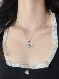 デザイナーネックレスVivi Luxury Top Classic Full Diamond Saturn Layered Coupled Necklace Highバージョンプラネットカラーチェーンアクセサリージュエリーバレンタインデーギフト