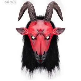 Party Maskers Horror Halloween Masker Demon Antilope Latex Masker Anoniem Masker Cosplay Hoofddeksels Rekwisieten Halloween Party Maskerade Benodigdheden T230905