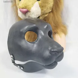 パーティーマスクDIY動物移動口空白マスク漫画ライオンの手作りの手作り金型独自のハロウィーンマスク型（P T230905の黒い型