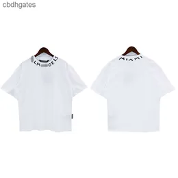 Pallm Imprimir Angells Collar Camiseta 23ss Designer Trendy Mens Carta Moda Curta Streetwear Manga T-shirt Homens Mulheres High Street Casal Metade 1NN4