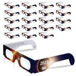 Óculos para Eclipse Solar de 20 unidades da fábrica aprovada pela NASA com certificação CE e ISO para qualidade óptica, proporcionando visualização segura do sol durante o Eclipse Solar
