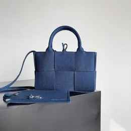 Arco Botegss Ventss Sacolas para mulheres loja online atacado Mini bolsa com largura de 25 CM bolsa jeans com logotipo real