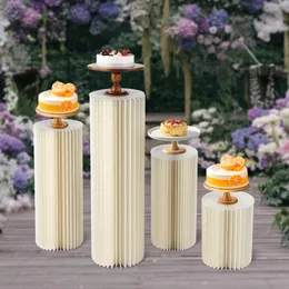 Folding Cylindrical Wedding Backdrop Decor Birthday Party DIY Decoration Ornaments White Folding Dessert Table Stand Baby Shower