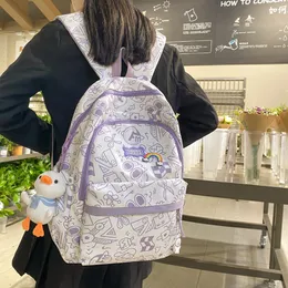 スクールバッグTas Ransel Anti Air Kapasitas Tinggi Wanita Tas aus Traveling Untuk Siswa Sekolah Dan Sma C 230905