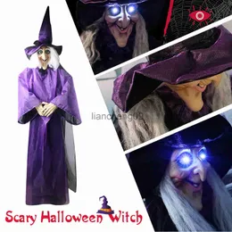 Decorazioni per feste Decorazioni per Halloween Animate Streghe viola Casa sospesa Decorazioni per oggetti Occhi a led Decorazione per la casa DecoraciN L23111