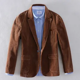 Mens Suits Blazers retro kadife pamuk gündelik blazer düz renk kahverengi koyu gri takım elbise ceket iş vneck sıcak üstler ceket 230904
