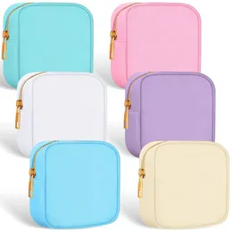 Cosmetic Bags Cases Tas kosmetik kantong nilon ukuran kecil DIY hadiah 6 buah set 230905