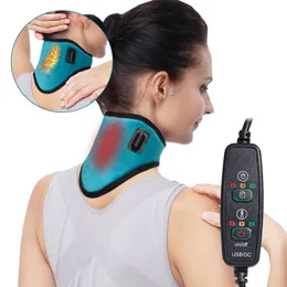 Massaging Neck Pillowws Rechargeable Heating Belt Relax Cervical Pain Relief Tool Protection Wormwood Therapy Promote Blood Circulation 230904