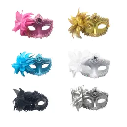 Maski imprezowe maskarada maska ​​na Halloween księżniczka Cosplay Props Makeup Halfface Solid Color de Baile Hurtowa 230905
