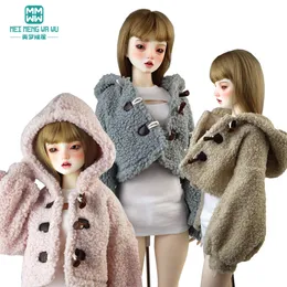 Puppenzubehör 5860 cm 13 BJD Puppenkleidung DD SD13 Mode Sherpa Jacke Rosa Hellgold Grau 230904