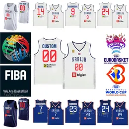 Print Basketball Serbie 51 Boban Marjanovic Jersey 13 Ognjen DOBRIC 23 Marko GUDURIC 14 Dusan RISTIC 30 Aleksa Avramovic 27 DEJAN DAVIDOVAC Coupe du monde 2023 Srbija