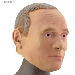 Party Masks Latex Realistic Old Man Mask Human Male Head Halloween Carnival Mask Costume Dress Russian President Vladimir Putin T230905