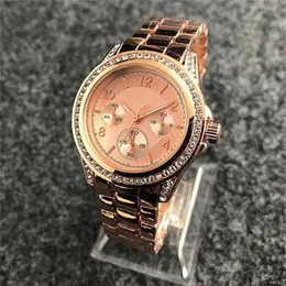 Neue 34 mm Mode Kristall Inlay Uhr Zifferblatt Edelstahl Armband Quarzuhren Damen Business Casual Party Abendessen exqu223S