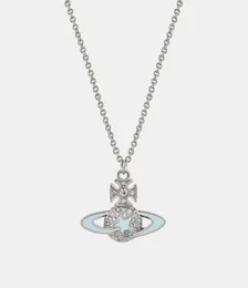 デザイナーネックレスVivi Luxury Top HighバージョンSaturn Pendant Five Pointed Star Necklace Sweet Fashion Accessories Quality Jewelry's Day Romantic Gift