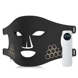 Dispositivos de cuidados faciais 3D LED infravermelho vermelho terapia de luz rosto pescoço máscara de silicone rejuvenescimento da pele anti-rugas iluminar máquina anti-rugas 230904