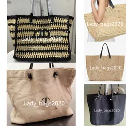 Large Tote Niche Beach Designer Bag Fashion Woven Seaweed Handmade Canvas Tote Luxury Handbag Large Women Men Capacity Outdoor Bags