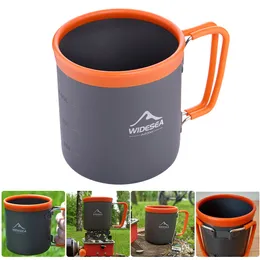 Camp Kitchen 480ml Cookware Kit WIDESEA Aluminum Camping Cup Outdoor Tableware Travel Picnic Drinking Mug Orange PP BBQ Tableware Equipment 230905