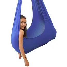 Camp Furniture Kids Cotton Swing Hammock For Autism Therapy Cuddle Up Sensory Child Elastic Parcel Steady Seat Chairtoy231M