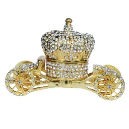 Decorative Objects Figurines Crown Carriage Trinket Box Mother's Day Present Jewelry Holder Collectible Figurine 230904