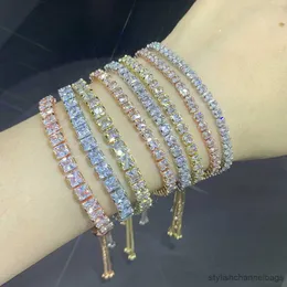 Charm Bracelets Adjustable Various Size Tennis Bracelet For Women Geometric Clear Zircon Wedding Party Jewellry Drop Items 2023 R230905