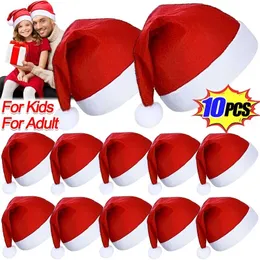 Decorações de Natal 101pcs adultos crianças chapéus tecido não tecido Papai Noel Xmas Cap Feliz Ano Festival Decoração 230905