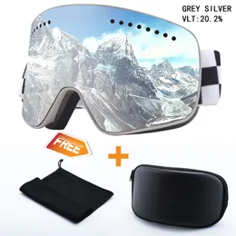 Лыжные очки Двойные слои Противотуманный магнетизм Маска для снегохода Лыжные очки Сноуборд Мужчины Женщины Googles Спорт на открытом воздухе 230904