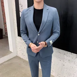 Mens Suit Blazers 고품질 남자 2 조각 최신 코트 팬츠 디자인 의상 homme 클래식 신랑 턱시도 웨딩 파티 230904