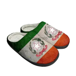 Pantofole Bandiera Italiana Pantofole Personalizzate in Cotone per la Casa Sandali da Donna per Uomo Italia Peluche Camera da Letto Casual Mantieni Calde Scarpe Pantofola Termica X0905