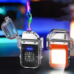 Nowy wodoodporny zegarek jaśniejszy wiatroodporny USB Plasma ładowna na zewnątrz przenośny papierosowy prezent dla mężczyzn 1fem 1fem