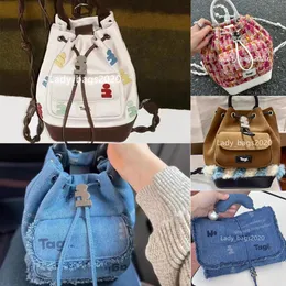 Tagi Bag Backpack Mark Bags Luxury Braided Cowhide Designer Pocket Pearl Bucket Mini Woman Drawstring Travel Purses Shoulder Backpacks Crossbody Handbag