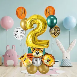 Altri articoli per feste per eventi Pacchetto combinato di palloncini digitali con pellicola circolare in lattice da 12 pollici per animali della foresta per la decorazione di compleanno dei bambini 230905