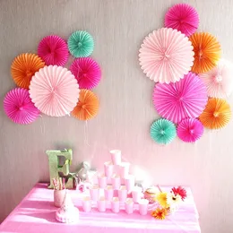 Christmas Decorations 15cm 20cm 25cm 30cm 40cm Tissue Paper Fans Pinwheels Hanging Flower Crafts for Baby Showers Wedding Party Decoration 230905