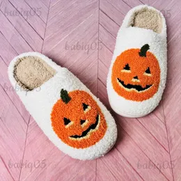 Slippers Candy Corn Lantern Slippers for Women Pumpkin Color Design Short Plush Sock Non-slip Comfy Home Slippers Fluffy Fur Woman Shoes babiq05