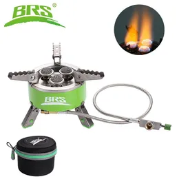 BRS 4200W Camping Gas Stove Folding Portable Outdoor Hiking Picnic Patio BBQ Cooker 3 Fire Source Burners Cooking Furnace BRS-732632