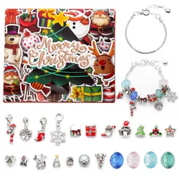 Party Favor Selling DIY Creative Childrens Armband Jewelry 24 Grid Calender Christmas Surprise Blind Box Sier Set Drop Delivery Ottva